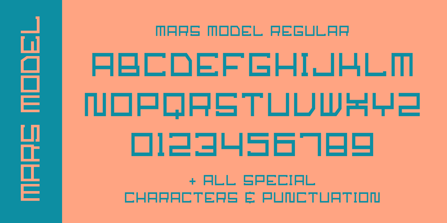 Пример шрифта Mars Model Inline